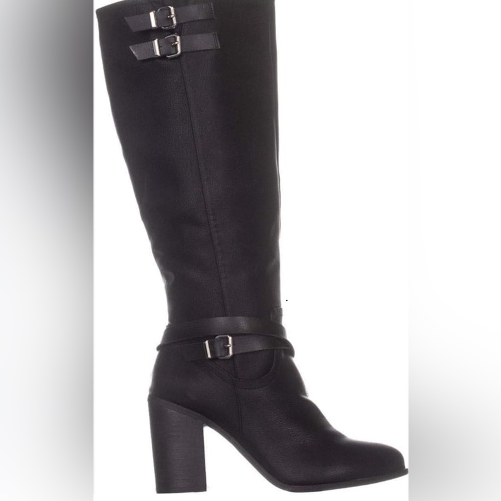 Madden Girl “Edrea” Black Buckle Knee Boot, Size 8